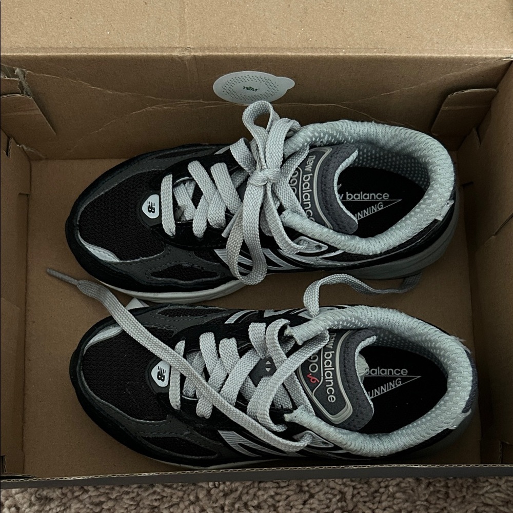 New Balance Kids' Black and Gray Sneakers